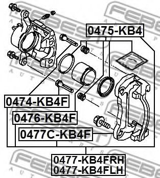 FEBEST - 0474-KB4F - Направляющий болт, корпус скобы тормоза (Тормозная система)