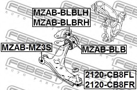 FEBEST - 2120-CB8FR - Несущий / направляющий шарнир (Подвеска колеса)