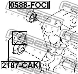 FEBEST - 2187-CAK - Натяжной ролик, поликлиновойремень (Ременный привод)