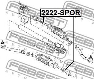 FEBEST - 2222-SPOR - Осевой шарнир, рулевая тяга (Рулевое управление)