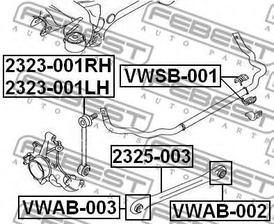 FEBEST - 2323-001RH - Тяга / стойка, стабилизатор (Подвеска колеса)