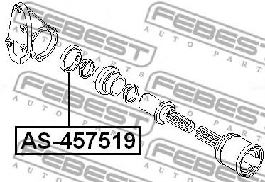 FEBEST - AS-457519 - Подшипник, приводной вал (Главная передача)