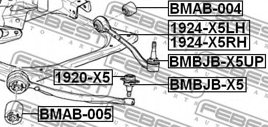 FEBEST - BMBJB-X5 - ремонтный комплект, несущие / направляющие шарниры (Подвеска колеса)