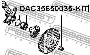 FEBEST - DAC35650035-KIT - Комплект подшипника ступицы колеса (Подвеска колеса)