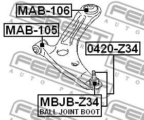 FEBEST - MAB-106 - Подвеска, рычаг независимой подвески колеса (Подвеска колеса)