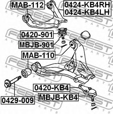 FEBEST - MAB-112 - Подвеска, рычаг независимой подвески колеса (Подвеска колеса)