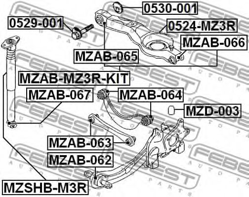 FEBEST - MZAB-MZ3R-KIT - Подвеска, рычаг независимой подвески колеса (Подвеска колеса)