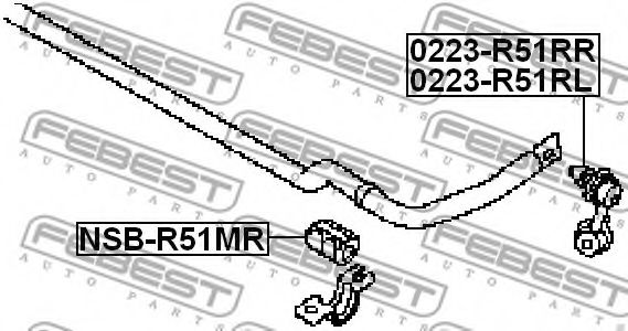 FEBEST - NSB-R51MR - Опора, стабилизатор (Подвеска колеса)