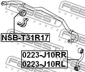 FEBEST - NSB-T31R17 - Опора, стабилизатор (Подвеска колеса)