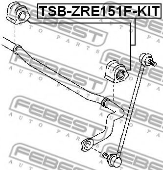 FEBEST - TSB-ZRE151F-KIT - Опора, стабилизатор (Подвеска колеса)