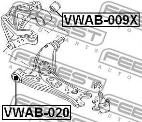 FEBEST - VWAB-020 - Подвеска, рычаг независимой подвески колеса (Подвеска колеса)