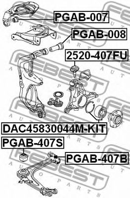 FEBEST - PGAB-407B - Рычаг независимой подвески колеса, подвеска колеса