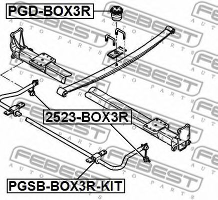 FEBEST - PGD-BOX3R - Листовая рессора, дополнительная рессора