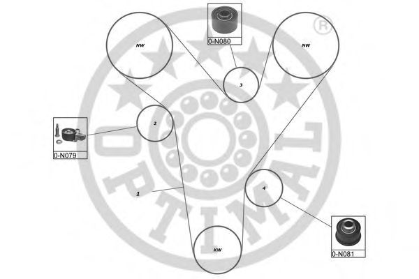 OPTIMAL - SK-1457 - Комплект ремня ГРМ (Ременный привод)