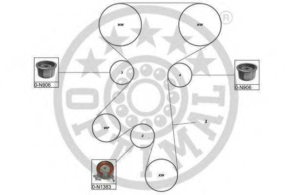 OPTIMAL - SK-1644 - Комплект ремня ГРМ (Ременный привод)