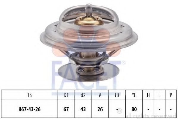 FACET - 7.8260S - Термостат, охлаждающая жидкость (Охлаждение)