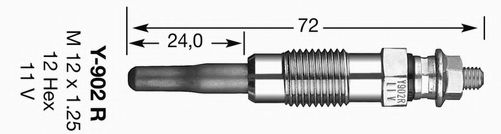 NGK - 2237 - Свеча накаливания (Система накаливания)