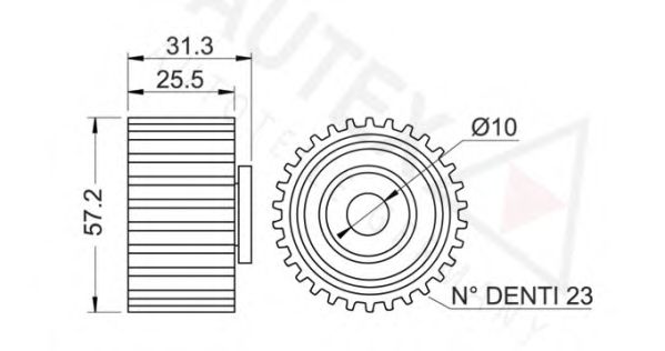 AUTEX - 651756 - Паразитный / Ведущий ролик, зубчатый ремень (Ременный привод)