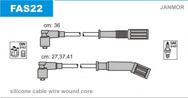 JANMOR - FAS22 - Комплект проводов зажигания (Система зажигания)