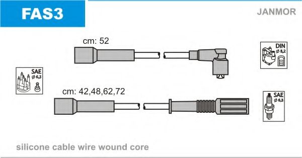 JANMOR - FAS3 - Комплект проводов зажигания (Система зажигания)