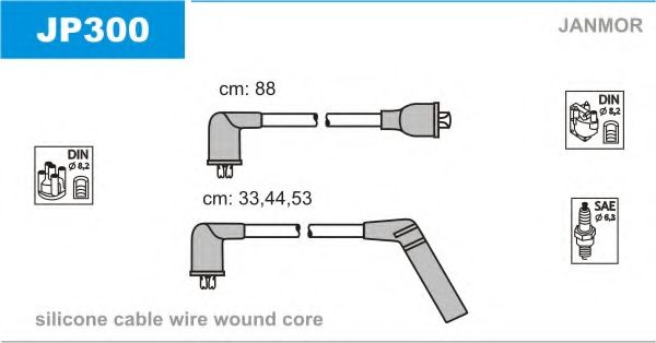 JANMOR - JP300 - Комплект проводов зажигания (Система зажигания)
