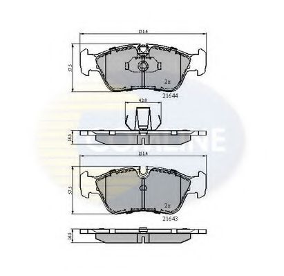 COMLINE - CBP01023 - Комплект тормозных колодок, дисковый тормоз (Тормозная система)