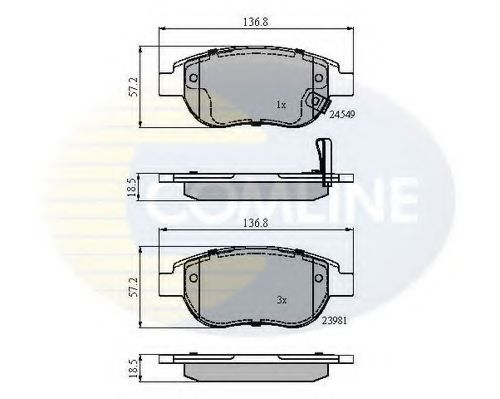 COMLINE - CBP31038 - Комплект тормозных колодок, дисковый тормоз (Тормозная система)