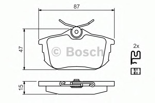 BOSCH - 0 986 424 427 - Комплект тормозных колодок, дисковый тормоз (Тормозная система)