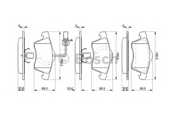 BOSCH - 0 986 424 537 - Комплект тормозных колодок, дисковый тормоз (Тормозная система)