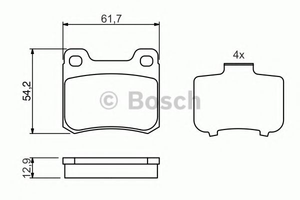 BOSCH - 0 986 466 874 - Комплект тормозных колодок, дисковый тормоз (Тормозная система)