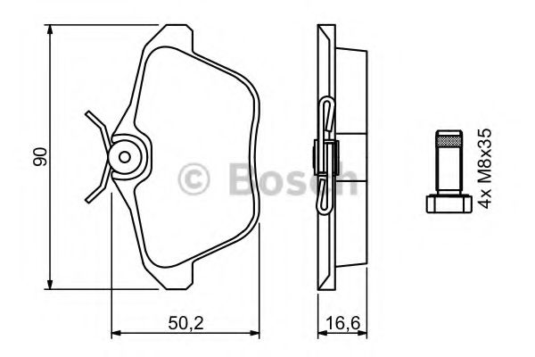 BOSCH - 0 986 494 020 - Комплект тормозных колодок, дисковый тормоз (Тормозная система)