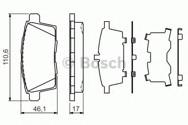 BOSCH - 0 986 494 376 - Комплект тормозных колодок, дисковый тормоз (Тормозная система)