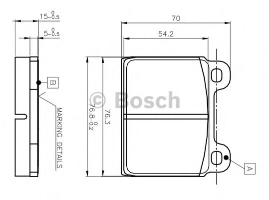 BOSCH - 0 986 TB2 050 - Комплект тормозных колодок, дисковый тормоз (Тормозная система)