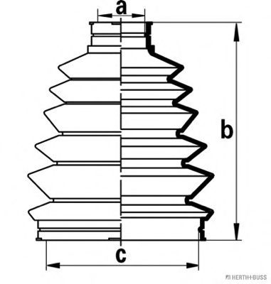 HERTH+BUSS JAKOPARTS - J2864018 - Комплект пылника, приводной вал (Привод колеса)