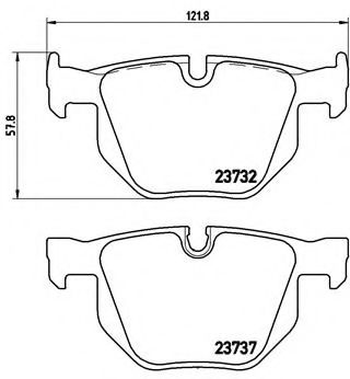 BREMBO - P 06 033 - Комплект тормозных колодок, дисковый тормоз (Тормозная система)