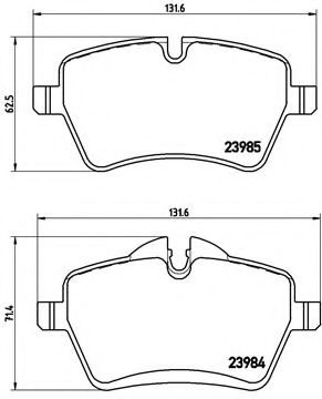 BREMBO - P 06 051 - Комплект тормозных колодок, дисковый тормоз (Тормозная система)