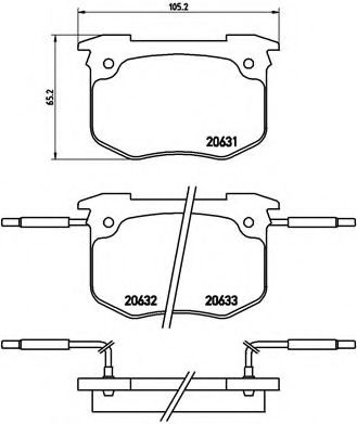 BREMBO - P 68 011 - Комплект тормозных колодок, дисковый тормоз (Тормозная система)