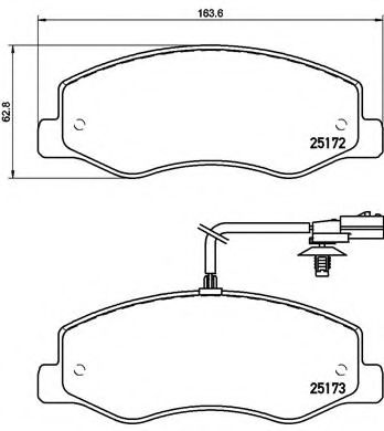 BREMBO - P 68 061 - Комплект тормозных колодок, дисковый тормоз (Тормозная система)