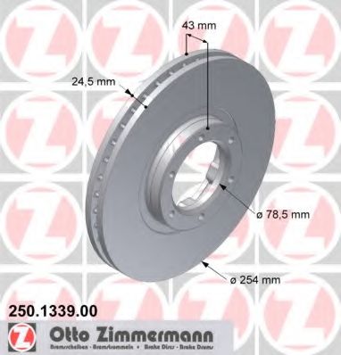 ZIMMERMANN - 250.1339.00 - Тормозной диск (Тормозная система)