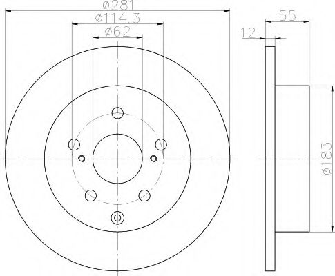 HELLA - 8DD 355 114-071 - Тормозной диск (Тормозная система)