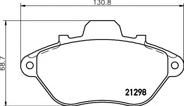 HELLA - 8DB 355 019-051 - Комплект тормозных колодок, дисковый тормоз (Тормозная система)