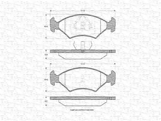 MAGNETI MARELLI - 363702160334 - Комплект тормозных колодок, дисковый тормоз (Тормозная система)