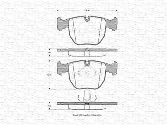 MAGNETI MARELLI - 363702160368 - Комплект тормозных колодок, дисковый тормоз (Тормозная система)