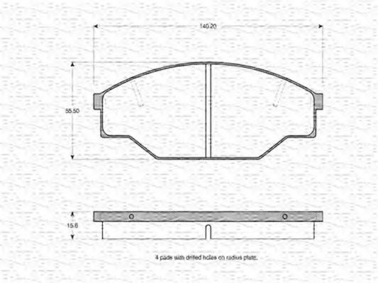 MAGNETI MARELLI - 363702160612 - Комплект тормозных колодок, дисковый тормоз (Тормозная система)