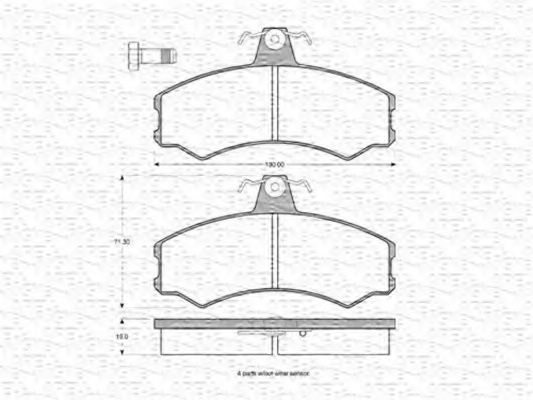 MAGNETI MARELLI - 363702160940 - Комплект тормозных колодок, дисковый тормоз (Тормозная система)