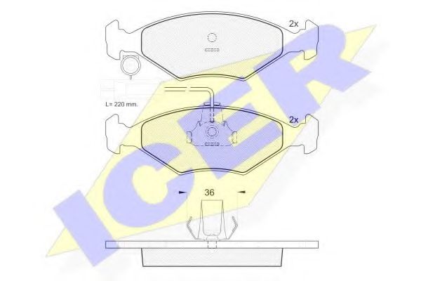 ICER - 181226 - Комплект тормозных колодок, дисковый тормоз (Тормозная система)