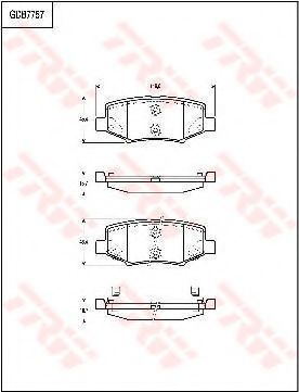 TRW - GDB7757 - Комплект тормозных колодок, дисковый тормоз