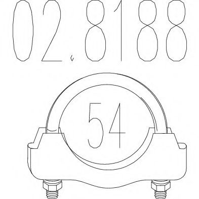 MTS - 02.8188 - Соединительные элементы, система выпуска (Система выпуска ОГ)