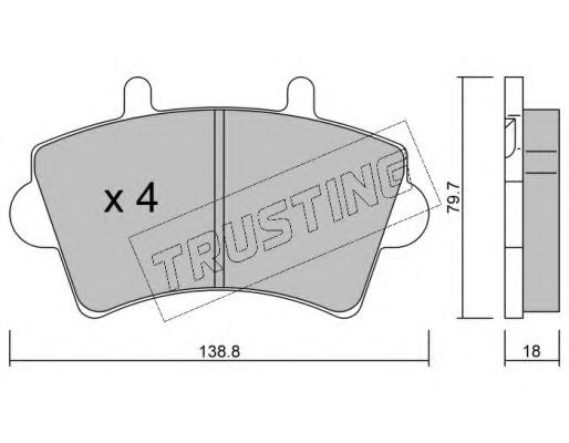 TRUSTING - 561.0 - Комплект тормозных колодок, дисковый тормоз (Тормозная система)
