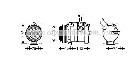 AVA QUALITY COOLING - MSK574 - Компрессор, кондиционер (Кондиционер)